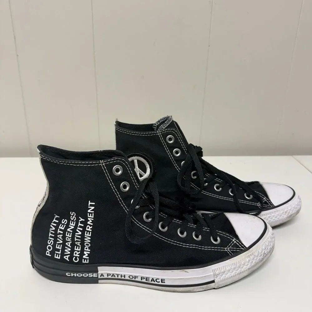 Converse Chuck Taylor All Star Seek Peace Black High Top 165766F Men 9 Women 11